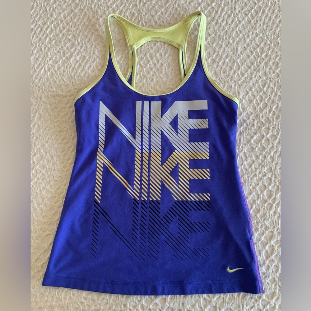 Nike Purple and Yellow Athletic Tank
